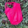 Handmade cotton crochet tote bag - red, shopping bag, woven bag Image 6