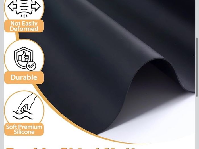 Silicone Kitchen Worktop Protector: 125 x 40 cm Heat Resistant Silicone Mat Long Silicone Mat for Worktops - Heat Resistant Mat for Kitchen Countertop Waterproof Cuttable Table Protector/Black/Foepoge
