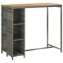 Bar Table with Storage Rack Grey 120x60x110 cm Poly Rattan Image 2