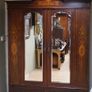 Edwardian Inlaid Mahogany Double Wardrobe Image 2