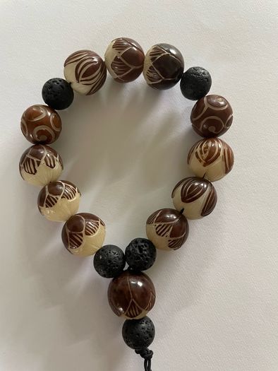 Carved Lotus Seed Bracelet
