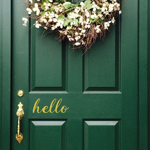 Hello Decal, Hello Sticker, Hello Front Door Decal, Hello, Hello Window Sticker, Window Decal, Car Decal, Car Sticker, Lettering, Outdoor Decal, Hello Greetings Door Decal, Porch Decal