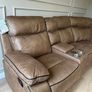 Tan fabric Kingsley Recliner Corner Sofa suite Image 2