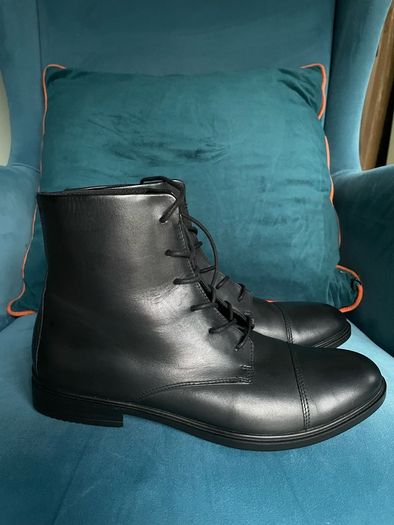 ECCO Dress Classic 15 lace-up ankle boot in black full-grain leather, size eu 42, uk 8-8.5