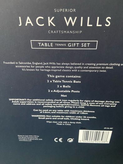 Jack Wills table tennis set