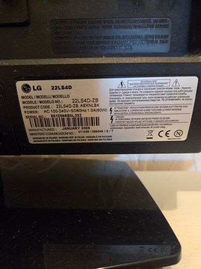 LG Television/: monitor 22 inch great working order