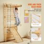 Swedish Ladder Wall Gym 5-in-1 Wooden Indoor Playground & Climbing Set Image 2
