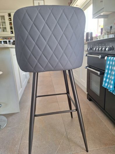 EZ Living Ottowa Grey Faux Leather Bar Stool