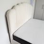 Double bed in boucle white ottoman gas lift Image 5