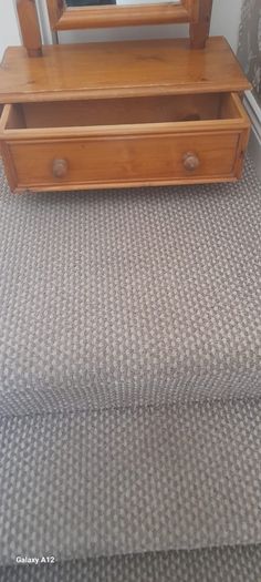Solid Pine Cheval Mirror with Drawer