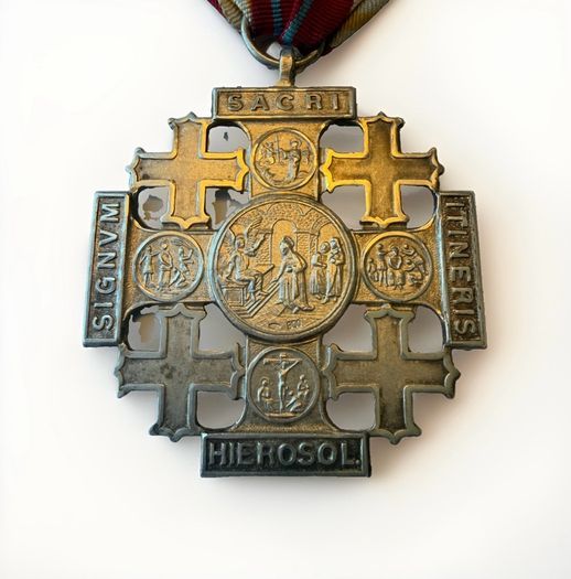 Jerusalem Cross of Honor Pope Leo XIIl to pilgrims silver medal