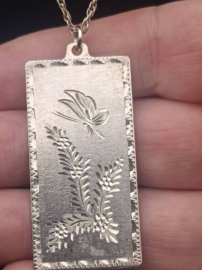 Vintage Chinese Sterling Silver Pendant Love Set