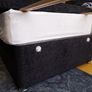 Single black divan bed with 2 drawers, mattress and headboard Image 3
