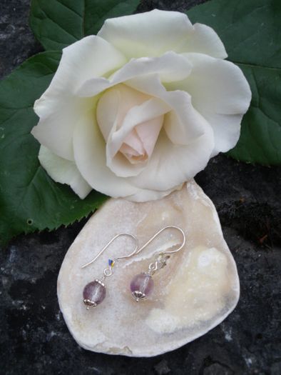 Sterling silver/Amethyst earrings.Lavender Amethyst,Gift.