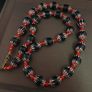 Antique Venetian Style Black Chevrons & Venetian WhiteHeart Beads Necklace Image 10