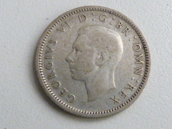 George the Sixth silver sixpence