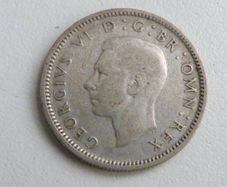 George the Sixth silver sixpence