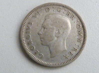 George the Sixth silver sixpence