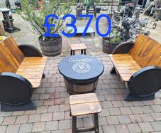 Oak barrel garden furniture