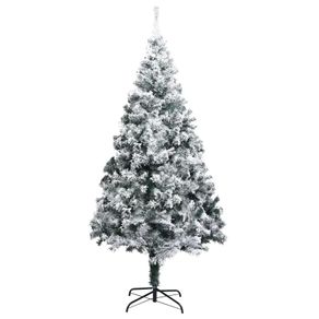 Artificial Christmas Tree with Flocked Snow Green 180 cm PVC