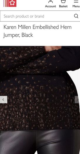 Karen Millen Embellished Hem Black Jumper UK 12