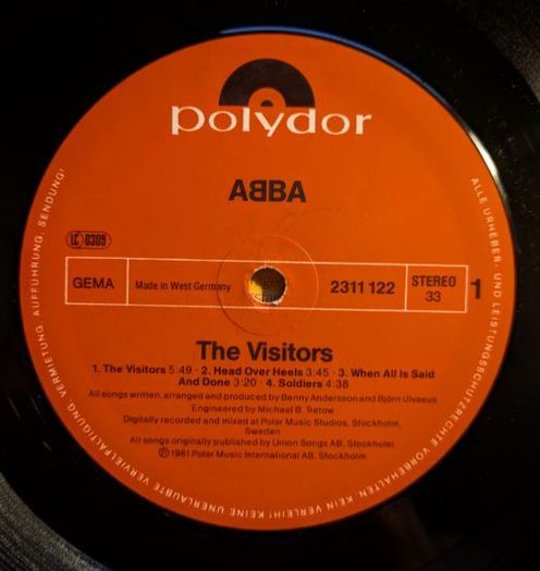 LP The Visitors ABBA, Germany press, 1981.