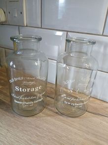 2 Old Sheffield Vintage Storage Jars