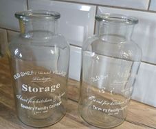 2 Old Sheffield Vintage Storage Jars