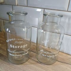 2 Old Sheffield Vintage Storage Jars