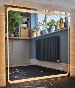 LED Bathroom Mirror Wether Station Demister 100cm