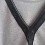 Grey Sweatshirt with Lace V-neck Image 3