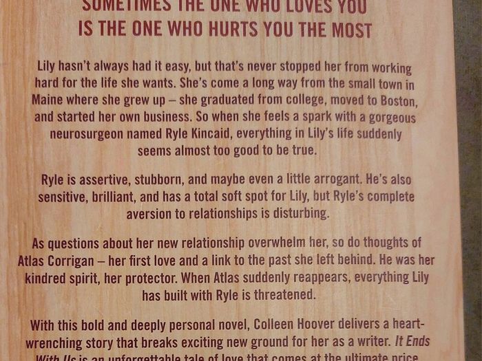 It Ends With Us.  Colleen Hoover
