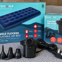 ProCamp Single Inflatable Air Bed + Electric Pump, Camping Guest Bed Bundle