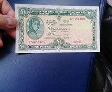 1969 Ireland One Pound Banknote