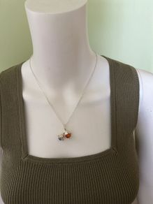 Silver tone flowers jewelry matching set