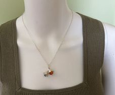 Silver tone flowers jewelry matching set