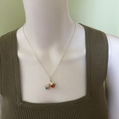 Silver tone flowers jewelry matching set