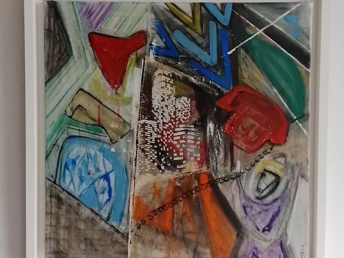 Original Painting Original Art Office Art Mid Century Style Art