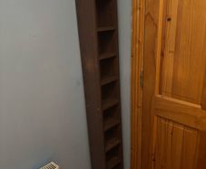 CD shelf wooden, brown