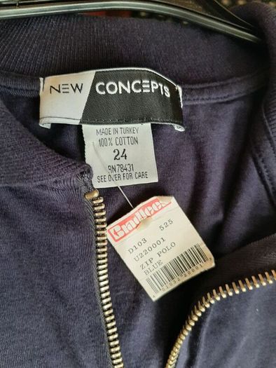 New tee shirt size 24 zip polo100% cotton