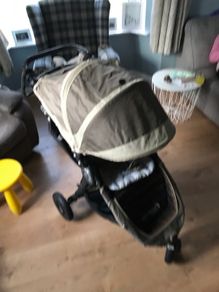 city mini baby jogger, good condition includes rain cover and foot muff