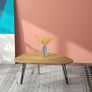 Modern Oval Coffee Table Oak Simple Center Table  Scandinavian Image 3