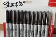 New 12 Black Sharpie Set