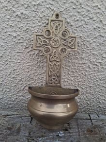 Solid brass Holy Water Font