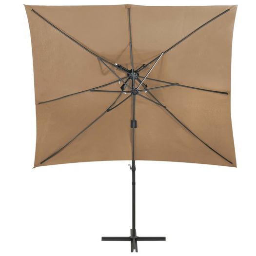 Cantilever Umbrella with Double Top  Taupe