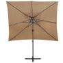 Cantilever Umbrella with Double Top  Taupe Image 4