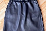 Black Faux Leather Mini Skirt - Dunnes Stores - Elastic Waist - Size S