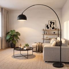 Modern Arc Floor Lamp Black XXL