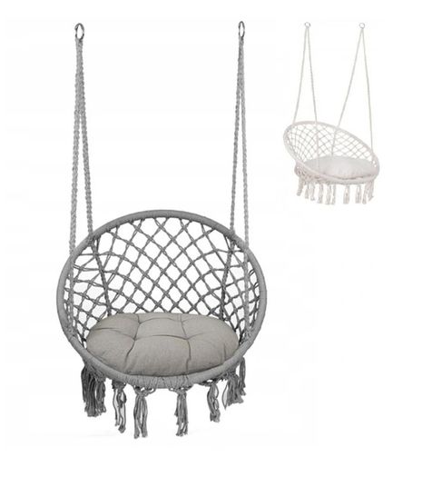 GREY Hanging Basket Chair  with CUSHION!!!