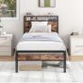 3ft Single Bed Frame with Storage Headboard Image 8